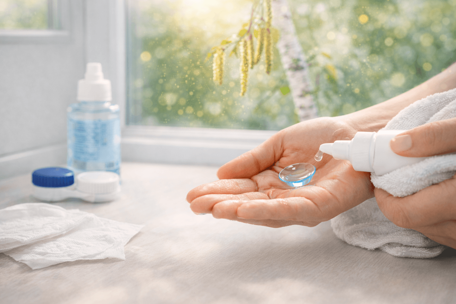 Hygiene von Kontaktlinsen in der Pollensaison